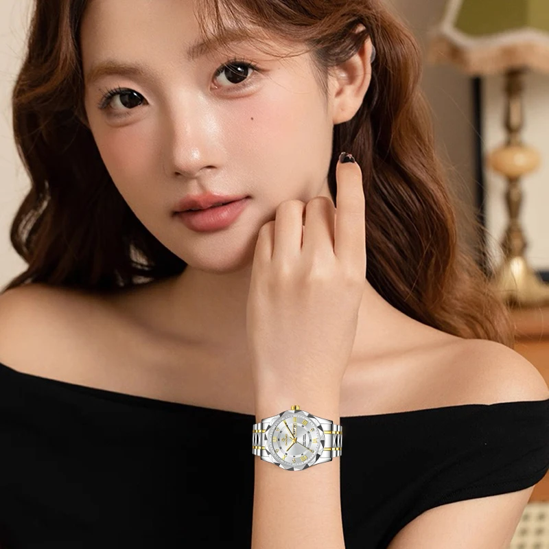 BANGWEI New Women's Bracelet Watch Fashion Elegant Date Quartz Wristwatch Woman Waterproof Luminous Diamond Watches for Women