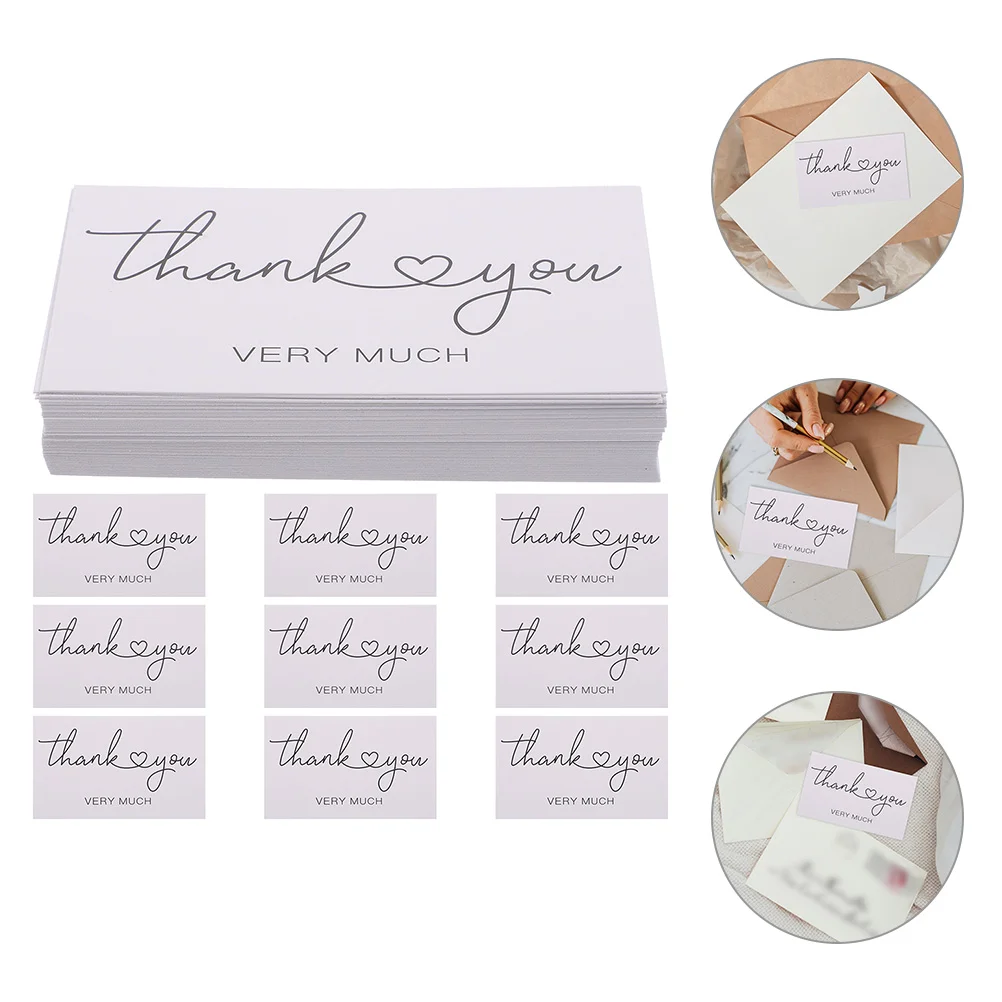 

100 Pcs Thank You Card Gift Cards Order for Thanks Paper Purchase Buissnes