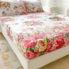 Flower Printed Fitted Bed Sheets Reactive Printed sabanas cama matrimonial Single/Queen/King Mattress Cover Double Bedsheets 2
