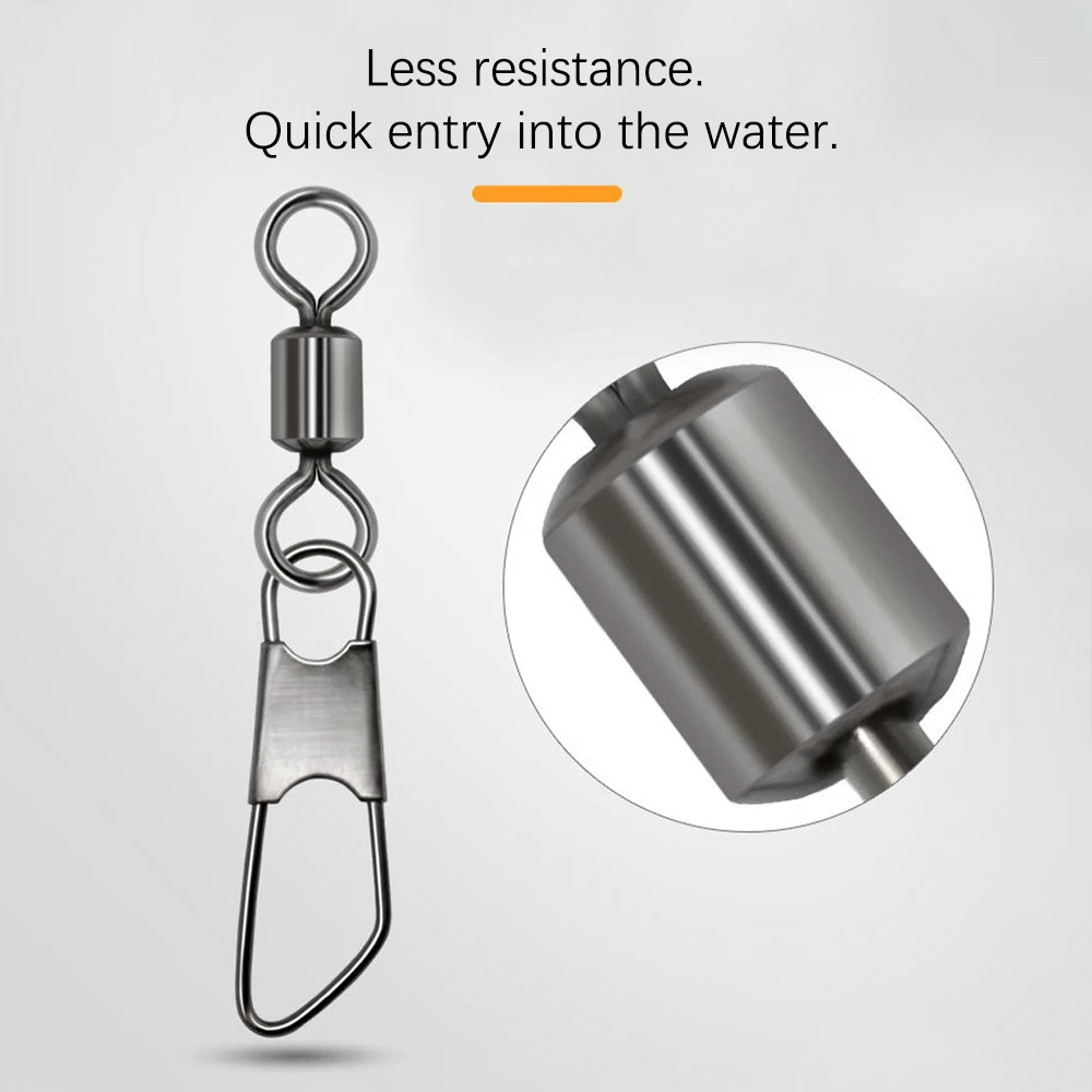 100 pièces roulements à billes pêche en acier inoxydable connecteur appâts type A pour carpe et leurres