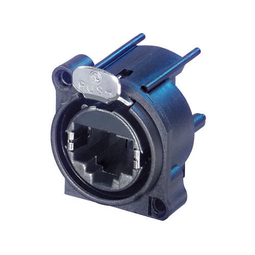Swiss Neutrik etherCON RJ45 socket NE8FBH and NE8FBV NE8FAH NE8FAV PCB mount RJ45 receptacle A and B-Series cutout with latch