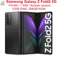 90% nowy oryginalny Samsung Galaxy Z Flold 2 Fold2 5G F916N 7.6 "składany AMOLED 12GB RAM 256GB ROM NFC Snapdragon 5G telefon komórkowy 1