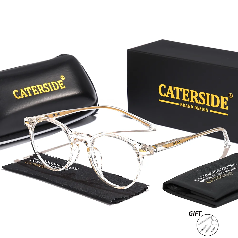 CATERSIDE Unisex Optische Brille 1,56 Brechungsindex Kreisförmige Linsen Brillen mit Sehstärke Vielseitige Myopie-Lesebrille – Detail 10