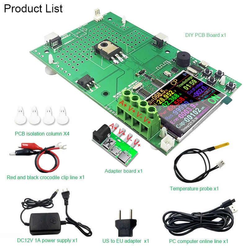 DIY 1000W 4 Wire DC Electronic Load Lithium Battery Testers Capacity Monitor Discharge Charge Power Supply Meter 20A PCB Board 3