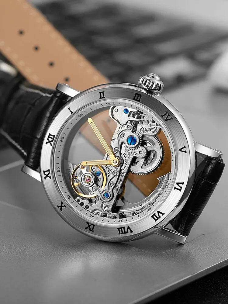 Forsining 208S Fashion Transparent Skeleton Mechanical Watch