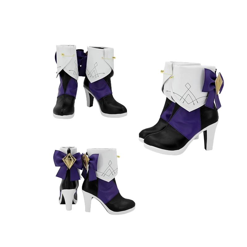 

Men Leather Long Boots Game Honkai Cosplay Shoes Boots Women High Heels Costume Props Halloween Outfits Accessory