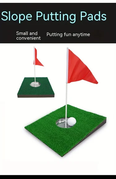 Description Picture 2 of itemGolf Putter Pad Simulation Green Mini Putter Plate Portable Putter Slope Practitioner Hole Cup Package