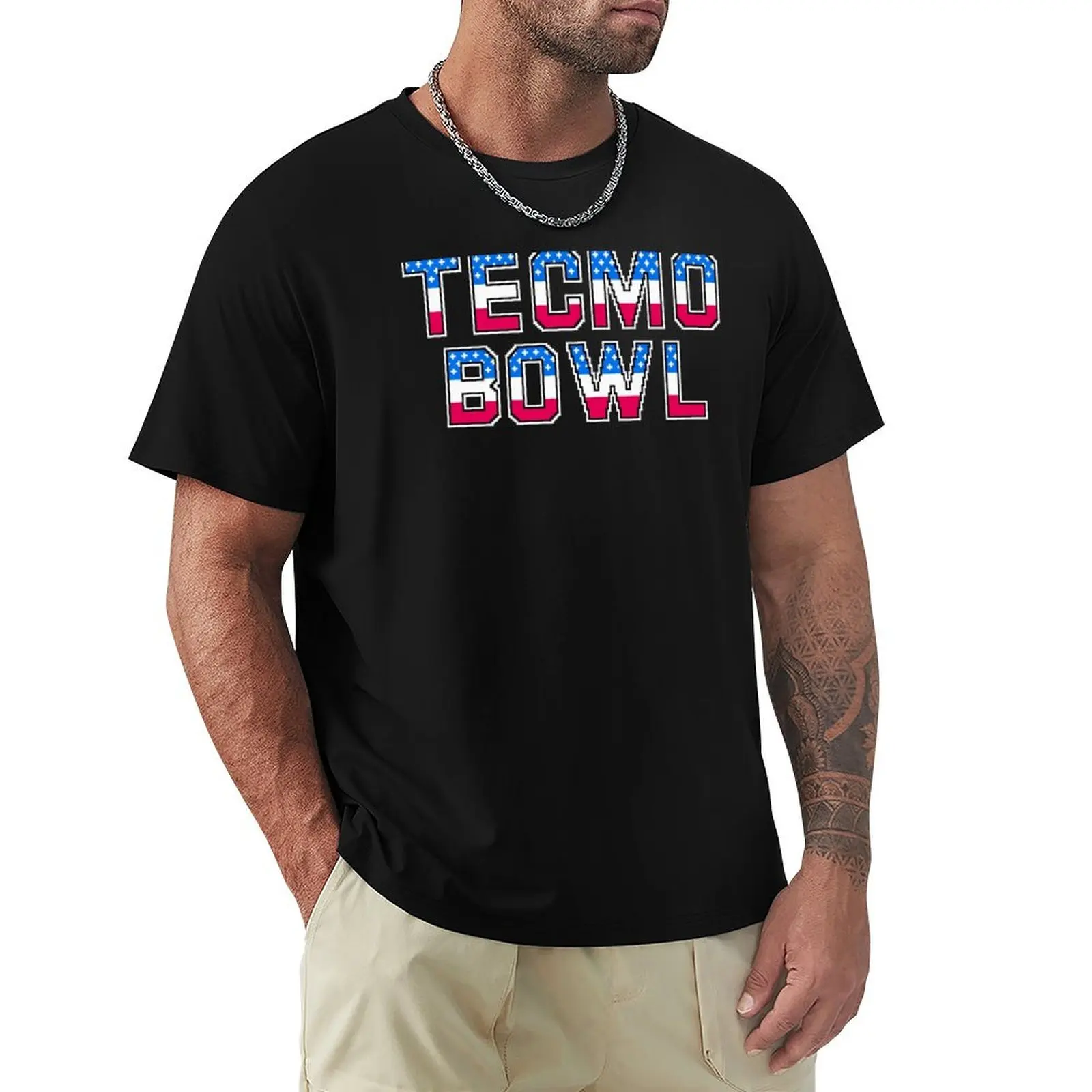 

Tecmo Bowl Logo T-Shirt korean fashion anime clothes plus size tops sublime slim fit t shirts for men