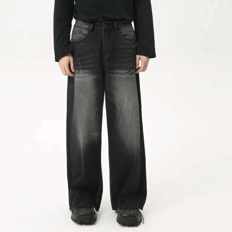 IEFB American Style Male Jeans Loose Zipper Wide-leg Washed Denim Pants High Street Summer New Trendy Trousers 2024 9C6160 4