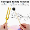 Colorful Aluminum Alloy Tuning Forks, Tuning Forks for Therapy, Voice Therapy with cleaning cloth base 4