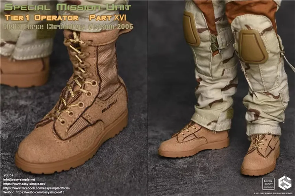 1/6 Easy & Simple Es 26057 Us. Special Mission Unit Tier 1 Operator Delta Soldier Hollow Long Boot Shoe Leg Bag Per 12 "Action Diy