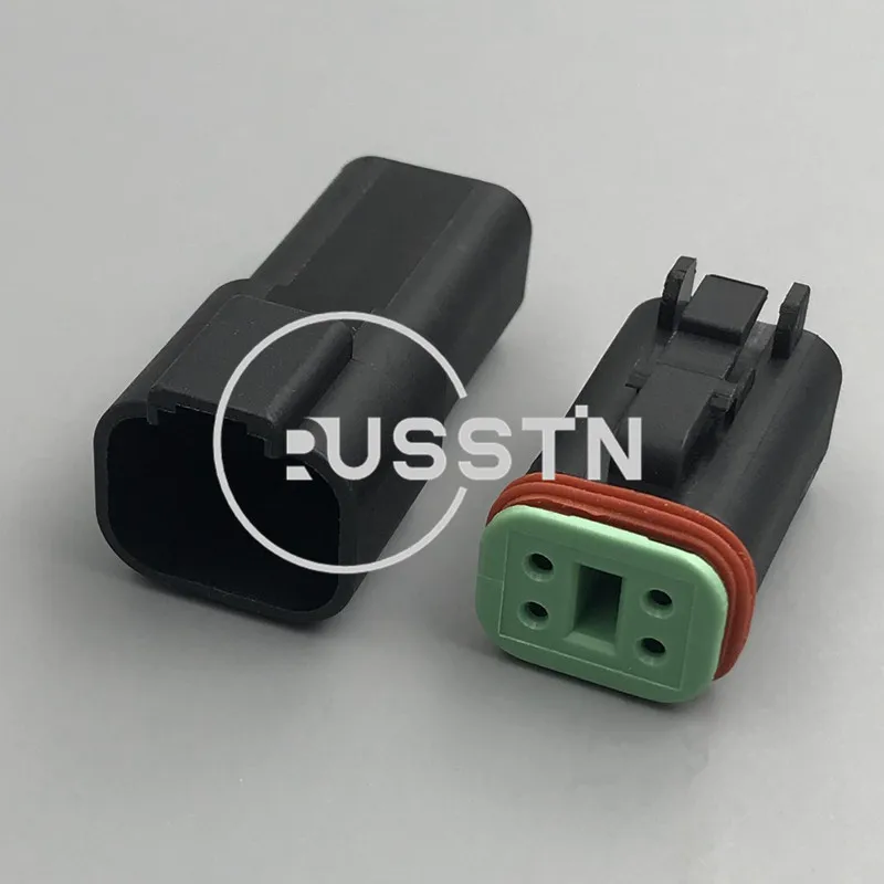 

1 Set 4 Way Automotive Connector Black Colour Waterproof Electrical Socket For Deutsch DT06-4S DT04-4P