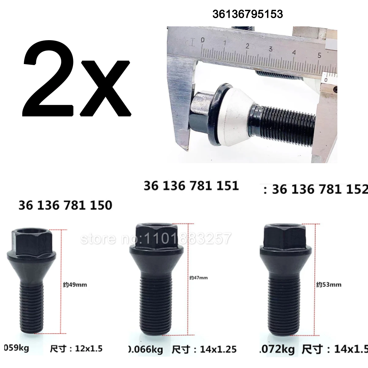 Lot De 4 écrous De Roue Noirs Pour Modèles E30, E36, E46, E60