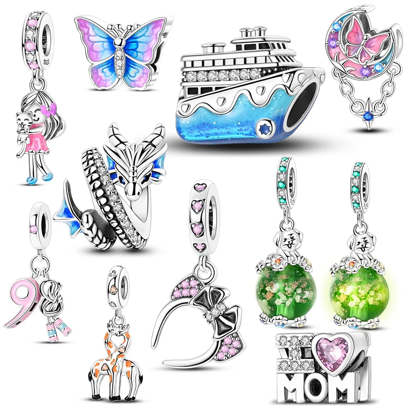 Neueste atemberaubende Charms-Perlen aus 925er-Sterlingsilber, niedliche Haustiere, baumelnder leuchtender Hund-Anhänger, passend für Original-Armbänder, DIY-Schmuck – Detail 3