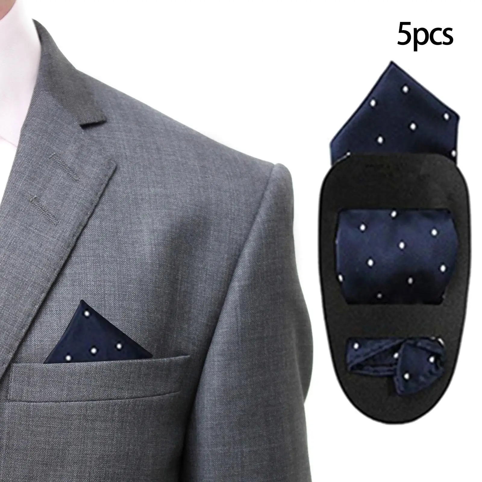 5 Pieces Pocket Square Holder, Square Scarf Holder, Pocket Towel Holder Support for Men’S suits, Vests, Dinner Jackets