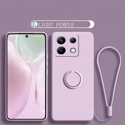 TPU Liquid Silicone Ring Holder Phone Case Cover for Motorola Moto G04 (PURPLE)