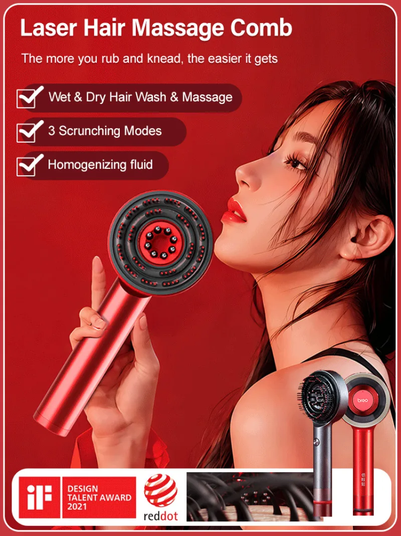 Hair Massage Comb Laser Comb Hair Loss Reduction Massage Relaxing Scalp Home Use Tangled Brush