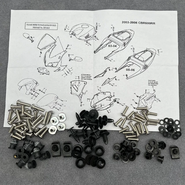 2006 honda cbr600rr fairing bolt diagram deals