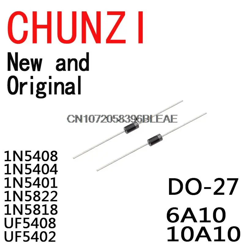 10 Diodes Redresseuses Universelles 1N5401/5404/5408 En Boîtier DO-201AD – Pour L’électronique