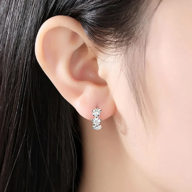 925 Sterling Silver Needle Earrings for Women's Wedding
