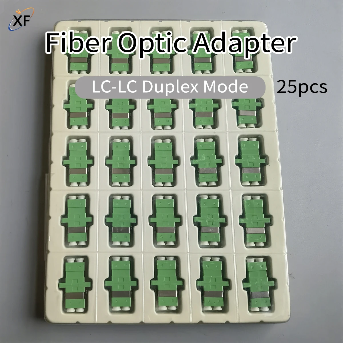 25pcs LC-LC Duplex Mode FTTH Fiber Optic Adapter LC-APC Coupler Fiber ...