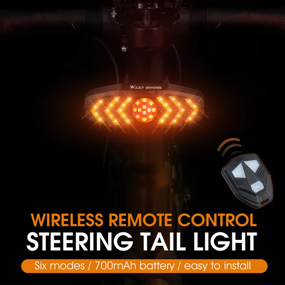 

Bike Tail Light Turn Signals Wireless Remote Control With Horn Mountain Bike Tail Light USB Rechargeable Bike Flashing Headlight