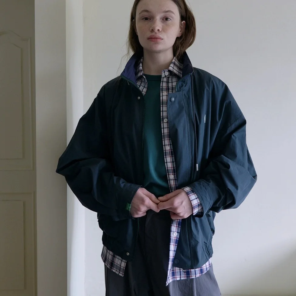 여성용 빈티지 양면 착용 루즈 캐주얼 자켓 Dongda Gate Workwear Outerwear East Gate H25 가을 컬렉션
