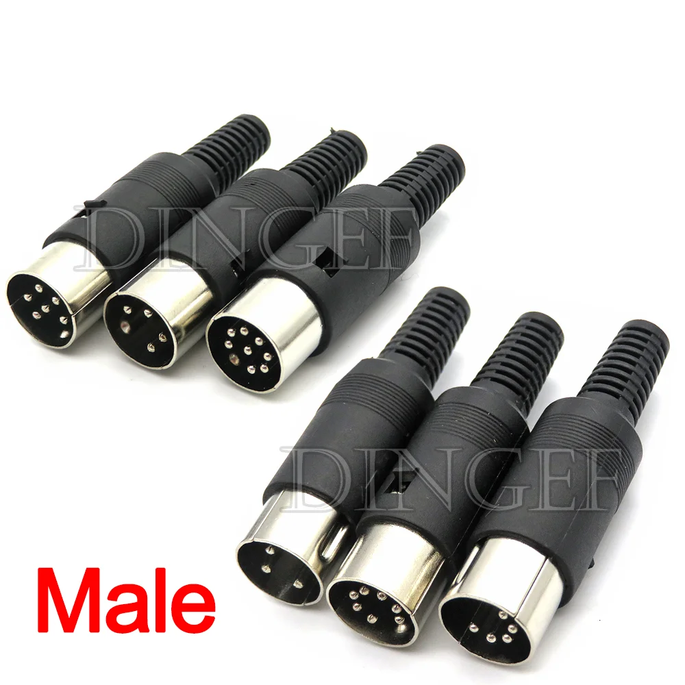 Description Picture 5 of item2PCS/lot S terminal Panel Mount Female & Male Jack 3/4/5/6/7/8PIN DIN Adapter MIDI Cable Connector