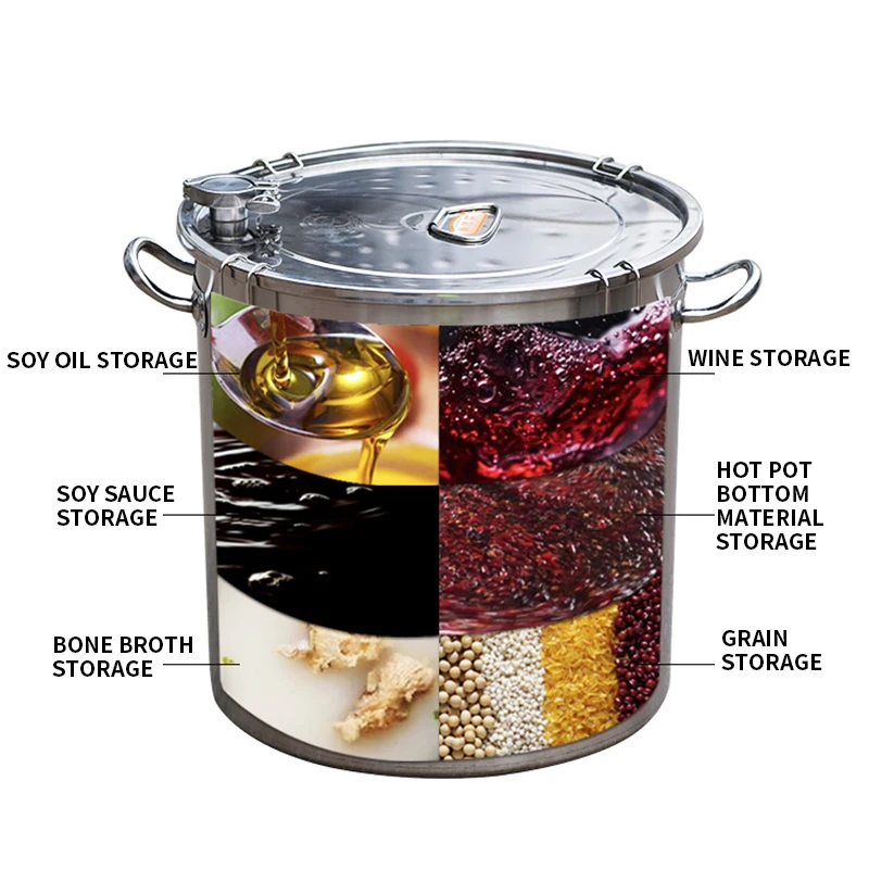 12L 304 Stainless Steel Barrel Fermentation Barrel Fruit Wine Wine Making Equipment Grain, Oil, Soup and Food Material Storage 3