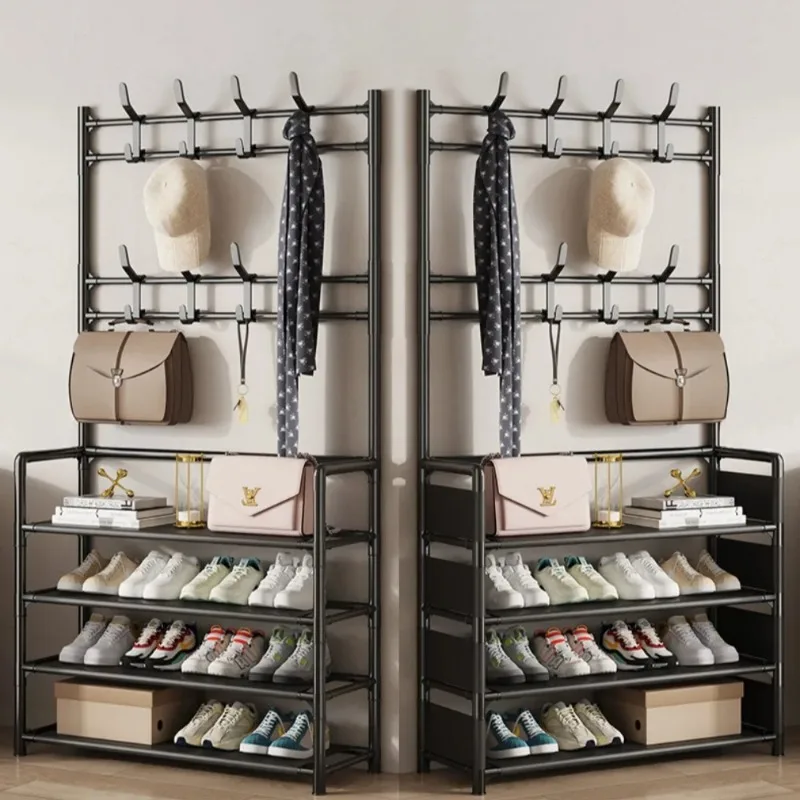 model Multi-ayer Shoe Rack Clothes Hat Hangers Shoe Rack Living Room Organizer Shelves Simple Floor Shoes and Hat Racks shoe rack shoe organizer