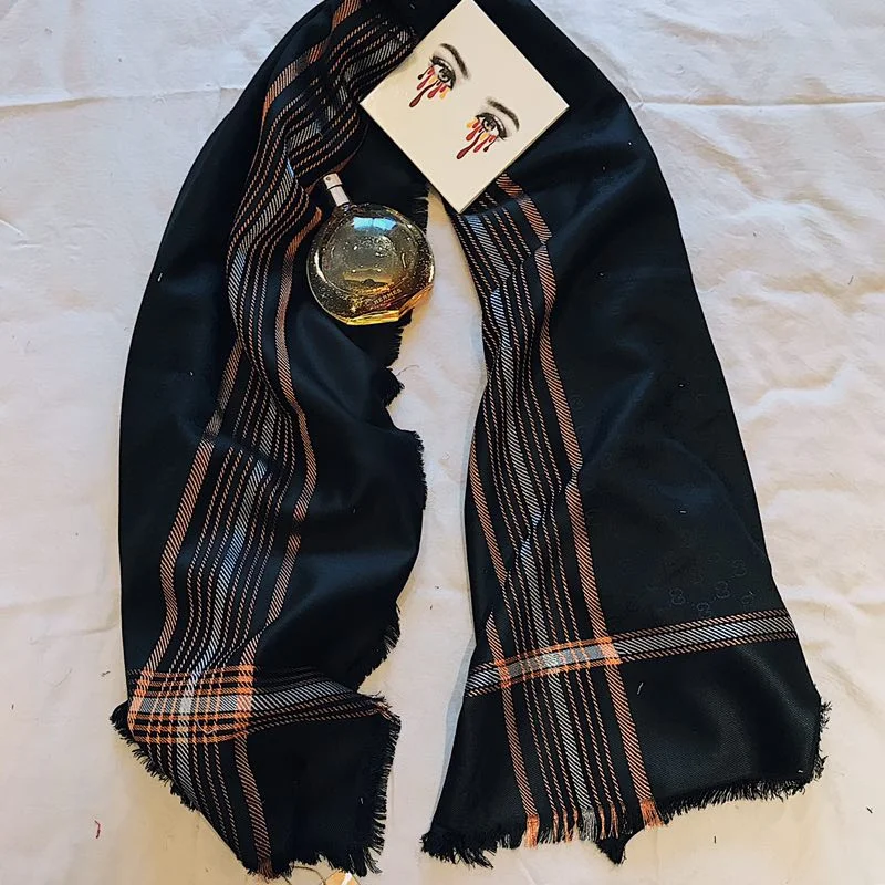 

Лидер продаж 2023, высококачественный мужской шарф, женская зимняя модная дизайнерская шаль из кашемира и шелка, роскошный шарф, шаль A36