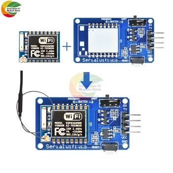 ESP8266 ESP-07 Wifi szeregowy Transceiver bezprzewodowy moduł tablicy 3.3V-5V 8N1 TTL kontroler portu UART 2.4GHzIPEX antena dla Arduino