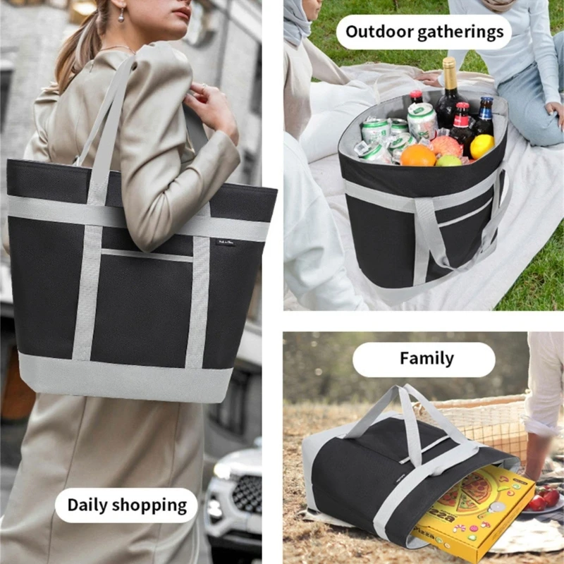 

Large Capacity Insulated Bag Reusable Cooling Shoulder Bag Thermal Stay Organized and Carry Everything You Need Drop Shipping