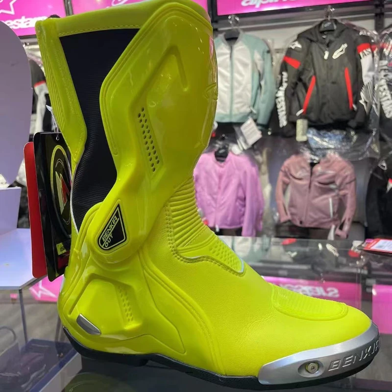 Motorcycle Riding Boots Men's Cowhide Waterproof Mid-Calf Boot for Riding Perfect Motocross Motorbike Bota for All Seasons