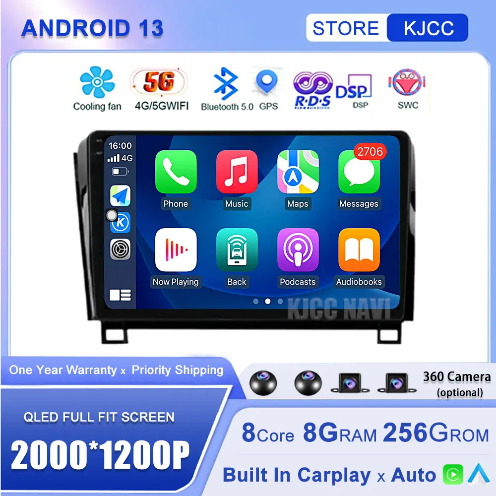 

Android 13 для Toyota Tundra XK50 2007 - 2013 Sequoia XK60 2008 - 2017 автомобильное радио мультимедийный видеоплеер Навигация стерео GPS
