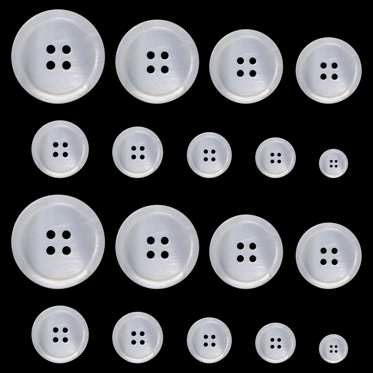 5-20 Teile/los 9-25mm Weiß Natürliche Shell Tasten 2/4 Löcher Runde Shell Nähen Zubehör Für Kleidung hemd DIY Handwerk Materialien – Detail 2