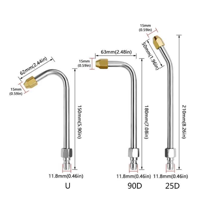 StainlessSteel Wand Lances Car Washer Metal Rod Elbow Nozzles for Pressure Washer