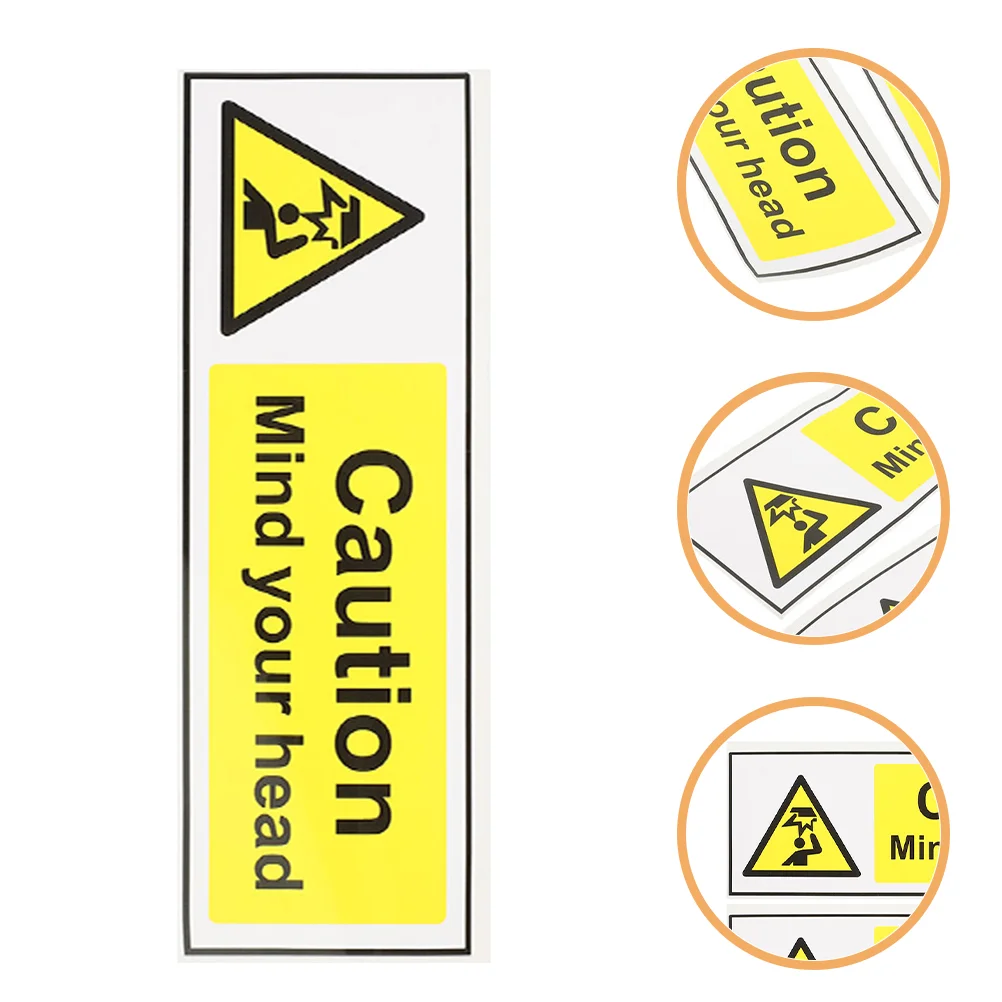 Signage Funny Warning Stickers Caution Watch Your Head Signs Pp Safety Pvc Bathroom for Workplace