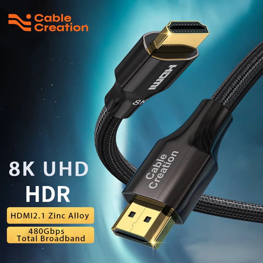 

CableCreation 8K HDMI Cable 48Gbps 8K@60Hz 4K 120Hz HDR10+ 2.1 HDMI to HDMI Splitter for Xiaom Box TV Laptop PS5 PS4 Xbox eARC