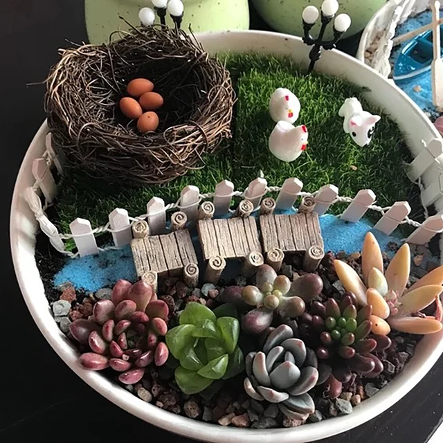 90 Cm/Tekercs 5 Cm Fa Kerítés Gát Diy Mini Táj Tündérkert Figurák Miniatűr Tartozékok Kézzel Készített Kézművesek - Image 2