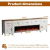 Farmhouse TV Stand with Fireplace for TVs Up to 100 Inch,Entertainment Center with 60" Electric Fireplace,98" TV Console with St 2