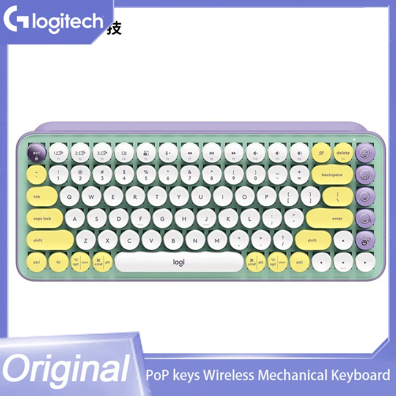 Originale Logitech Pop Keys Tastiera Meccanica Wireless Logi Pop Mouse Dream Violet 87Keys Combo Mouse Tastiera Set Per Iaptop