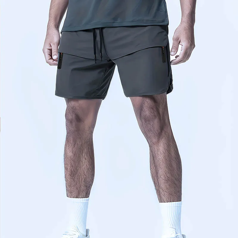 스포츠 레저 피트니스 반바지, 무릎 길이가 3 개 이상, 지퍼가 달린 농구 반바지, 야외 캐주얼 반바지 