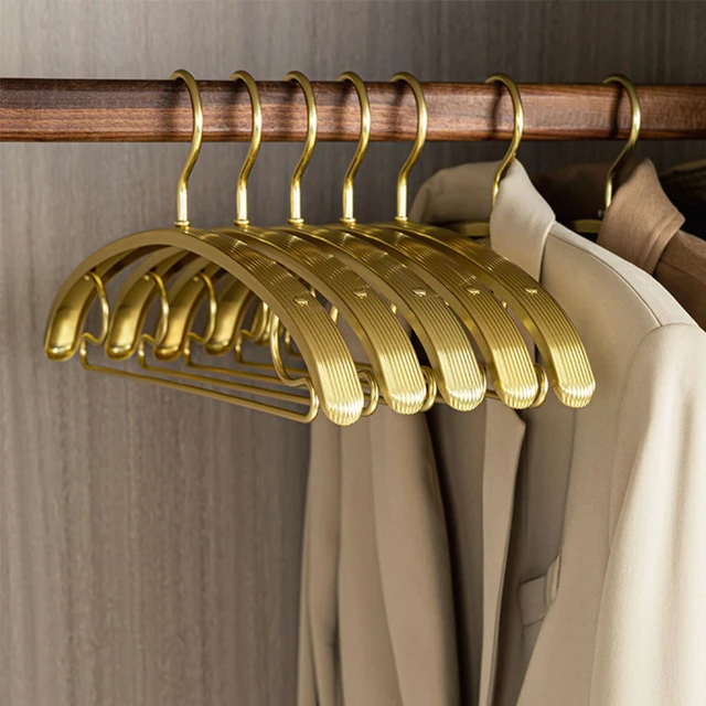 1pc Luxury Gold Clothes Hanger Solid Aluminum Alloy Coat Hangers Clothing  Display Hanging Racks Home Wardrobe Storage Organizer - AliExpress