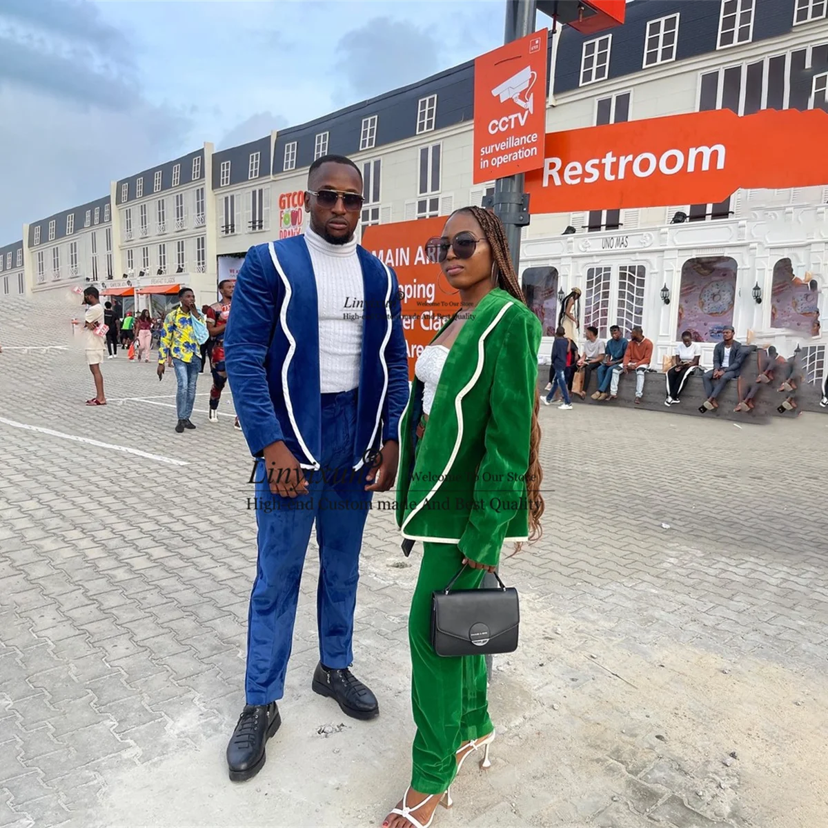 

Модные костюмы для свадьбы, смокинг для жениха с отложным воротником, комплекты из 2 предметов, костюм для пары, мужской роскошный приталенный костюм для мужчин