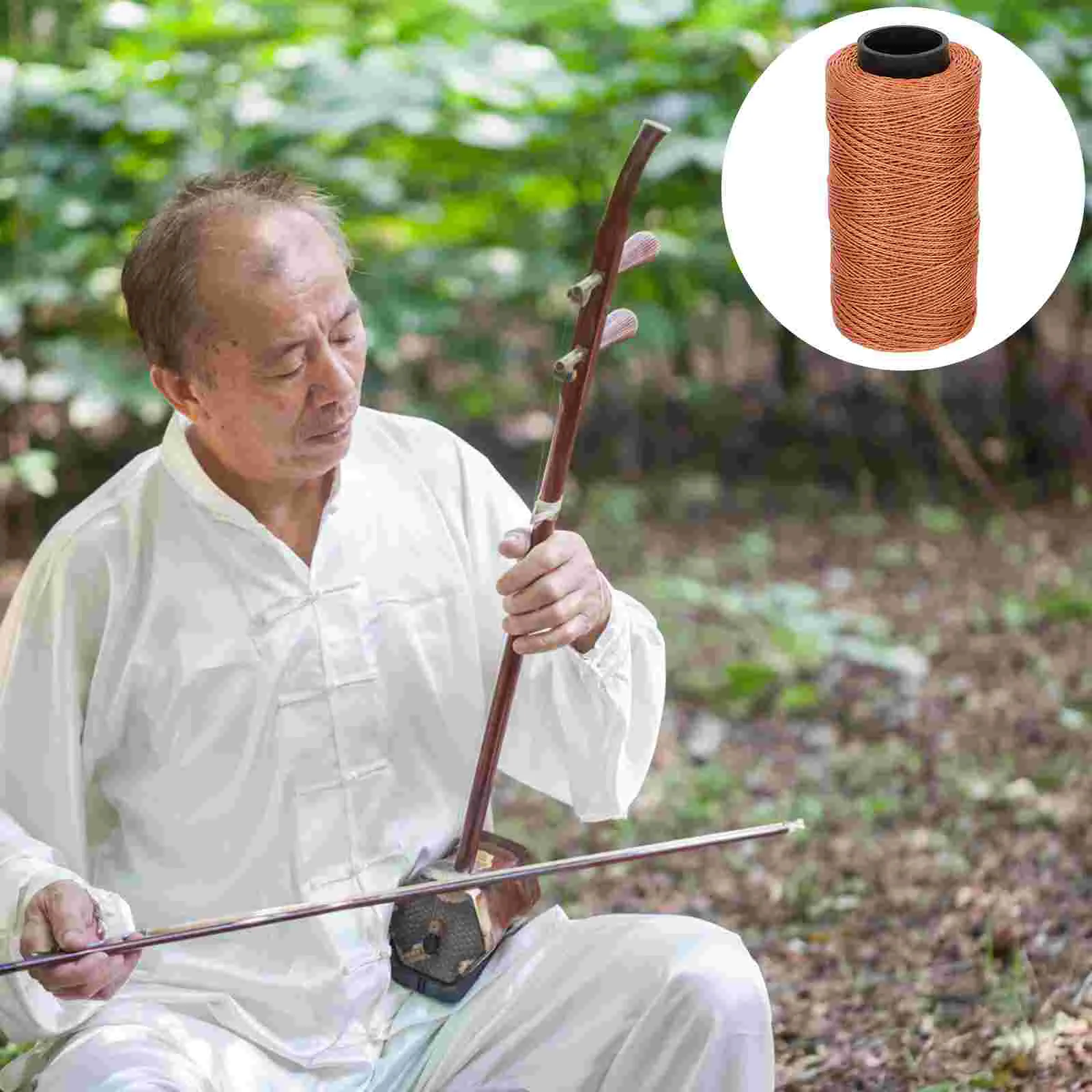 

1 Roll Tuning Thread Erhu Tuning Thread Waxed Thread Tuning Tool Erhu Professional Thread (Golden,Orange)
