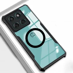 Luxury Armor Transparent Magnetic Shockproof Slim Cover - Moto G86 Power (Black - 01)