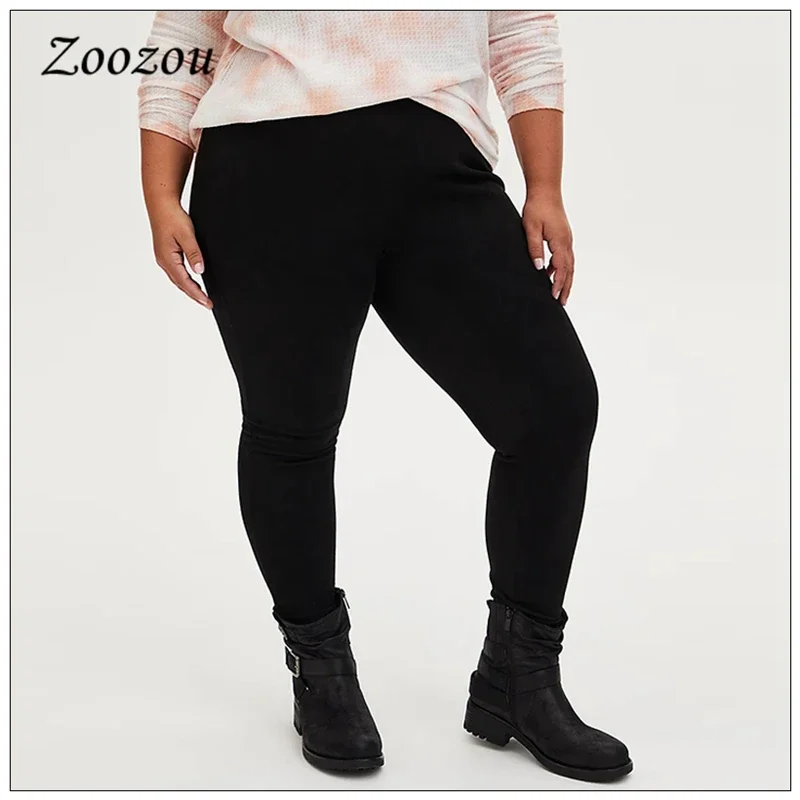 Plus Size 3xl 4xl Suede Leather Women Pants Black Classic Wild Winter Seamless Leggings Sexy Skinny Slim Trousers Ladies Custom puma suede classic женская женщина кошка пума блэк гелиотроп