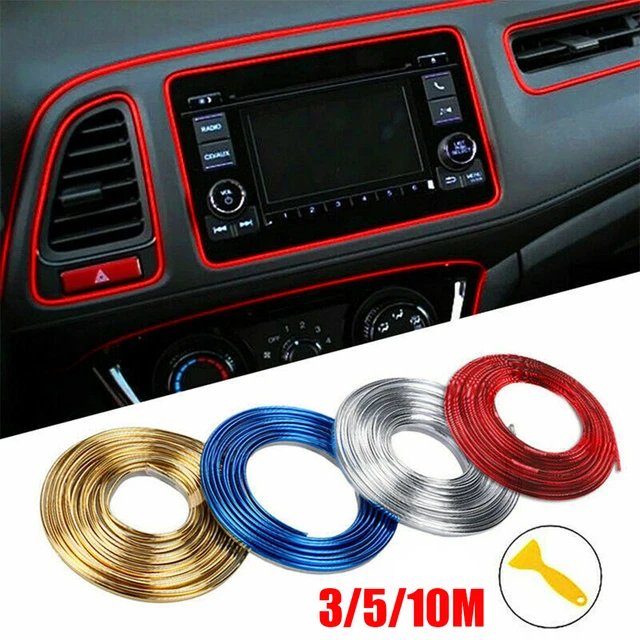 10m Auto Styling Universal DIY flexible Innen leiste Zierleisten  Autozubehör Dekoration Streifen Armaturen brett Rand Aufkleber