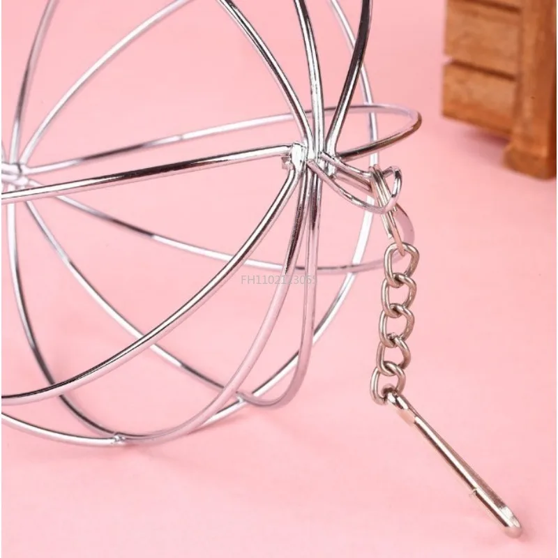 Hay Manger Food Ball Feed Dispense Stainless Steel Plating Grass Rack Ball for Rabbit Guinea Pig Pet Hamster Small Pet Supplies
